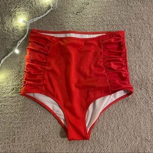 KORTNI JEANE red high waisted swimsuit bottoms
